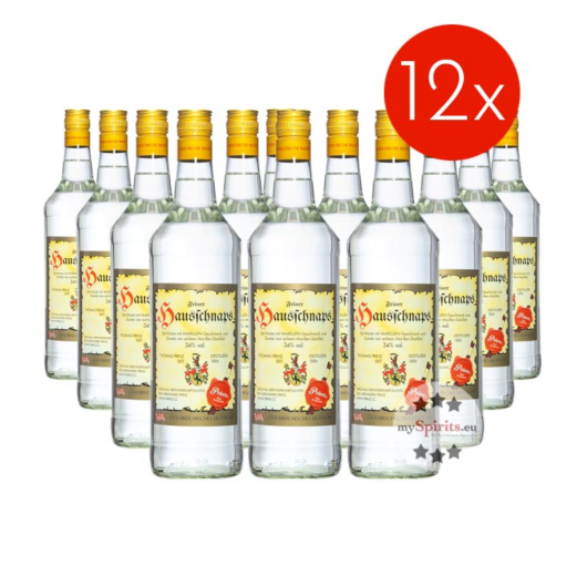 12 x Prinz: Hausschnaps mit Marille Kombi / 34 % Vol. / 12 x 1,0 Liter-Flasche