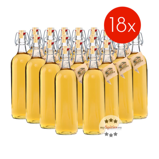 18 x Prinz: Alte Marille im Holzfass gereift / 41 % Vol. / 18 x 1,0 Liter-Flasche