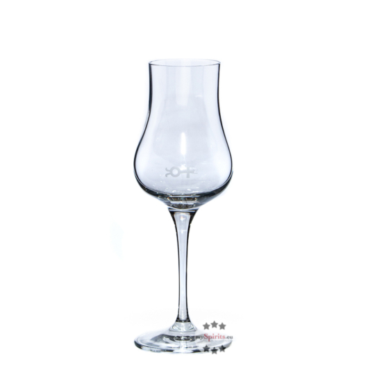 Nonino: Grappa-Glaskelch mit Stiel „Antica Cuvée“ mit 2 cl Eistrich / ca. 200 ml / H: ca. 20 cm