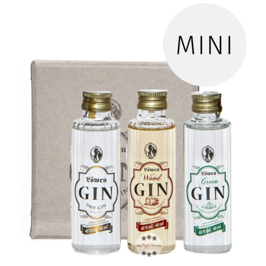 Löwen: Gin Miniaturen Probierset / 40 % Vol. / 3 x 0,04 Liter-Flasche 