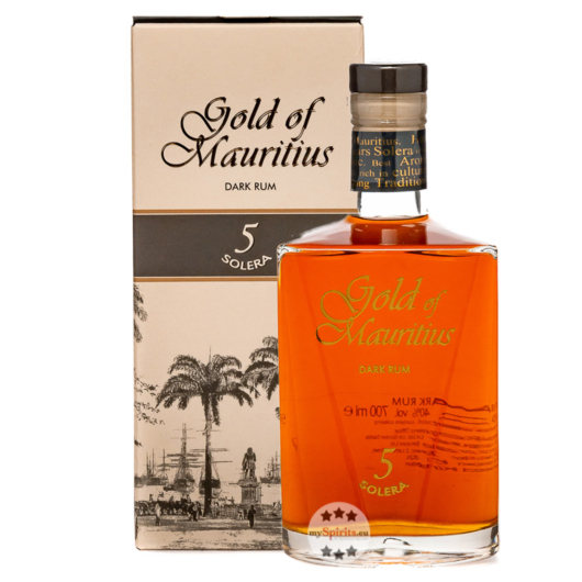 Gold of Mauritius Dark Rum 5 Solera / 40 % vol / 0,7 Liter-Flasche in Geschenkbox