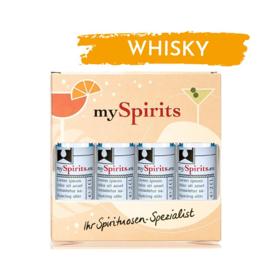 mySpirits: 4er Miniaturen-Set Whisky / 43 - 48 % vol / 4 x 0,02 Liter in Deko-Box