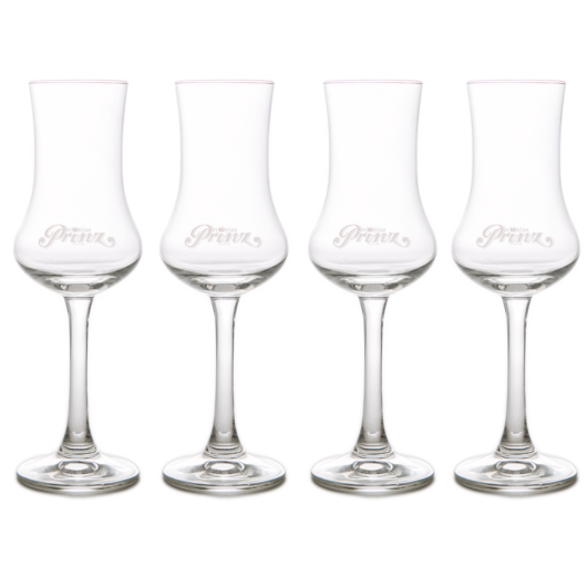 4 x Prinz: Original Schnapskelch / je Stück 2cl Eichstrich / H: ca. 16 cm
