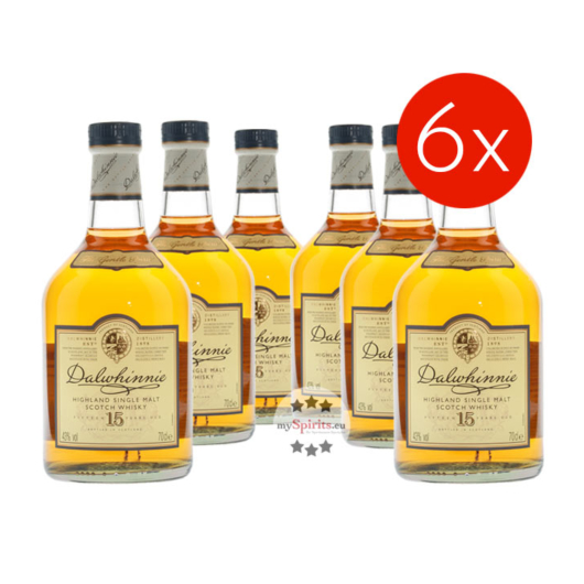 6 x Dalwhinnie 15 Jahre Whisky Vorteilspack / 43 % Vol. / 6 x 0,7 Liter-Flasche