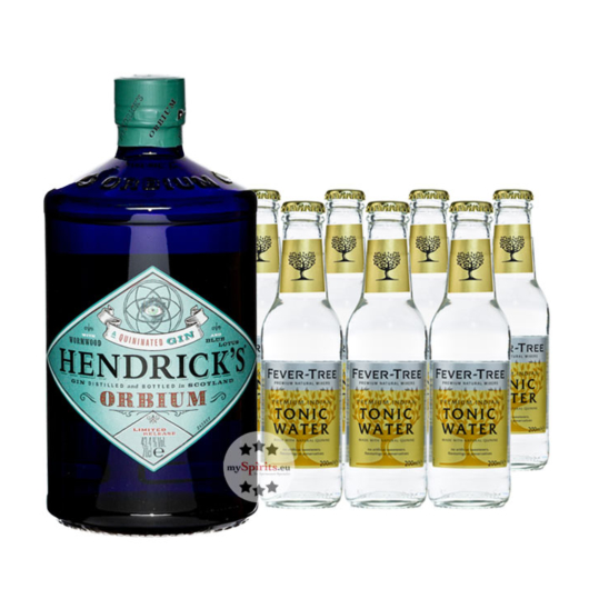 Hendrick’s Orbium Gin (43,4 % Vol. / 0,7l) & 7 x Fever-Tree Indian Tonic Water (0,2l) inkl. 1,05 € Pfand