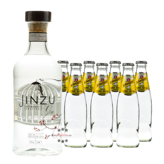 Jinzu Gin (41,3 % Vol., 0,7l) & 7 x Schweppes Indian Tonic (0,2l) inkl. 0,70 € Pfand