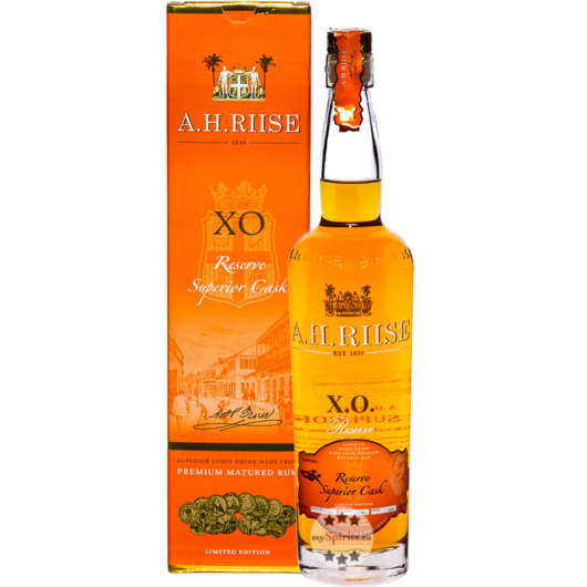 A.H. Riise XO Reserve (Rum-Basis) / 40 % Vol. / 0,7 Liter-Flasche in Geschenkkarton