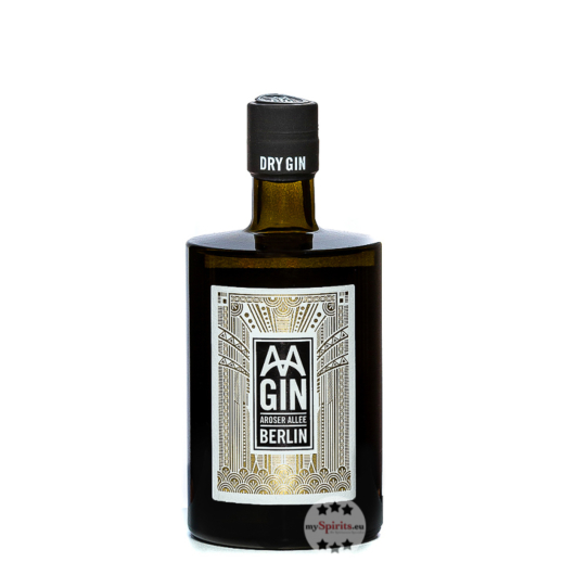 AA GIN Dry Gin Aroser Allee Berlin / 43 % Vol. / 0,5 Liter-Flasche