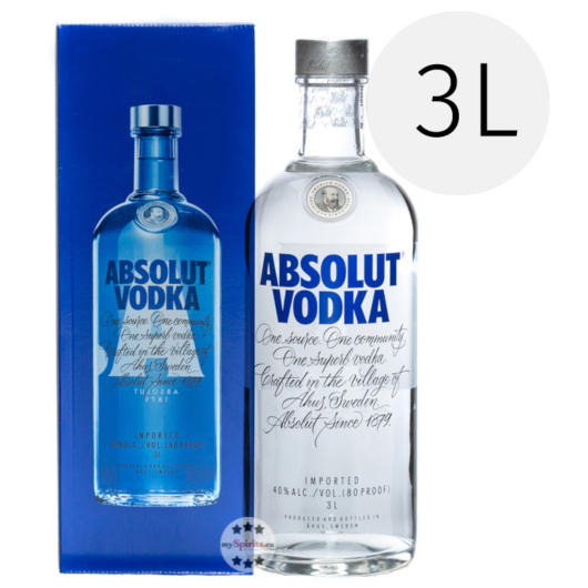 Absolut Vodka Großflasche / 40 % Vol. / 3,0 Liter-Flasche