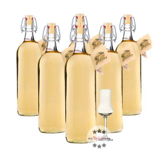 6 x Prinz: Alte Haselnuss Kombi / 41 % Vol. / 6 x 1,0 Liter-Flasche + 1 x gratis mySpirits Schnapskelch