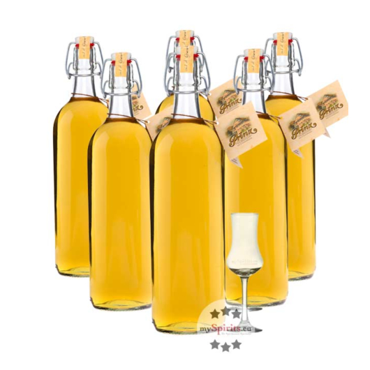 6 x Prinz: Alte Kirsche Kombi / 41 % Vol. / 6 x 1,0 Liter-Flasche + 1 x gratis mySpirits Schnapskelch