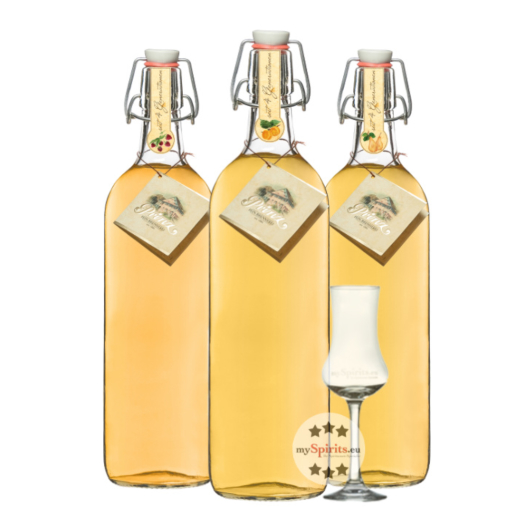 Prinz Alte Sorten Lieblinge im 3er Set / 41 % vol / 3 x 1 Liter-Flasche + 1 x mySpirits Schnapskelch