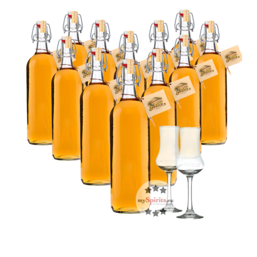 12 x Prinz Alte Wald-Himbeere / 41 % Vol. / 12 x 1,0 Liter-Flasche + 2 x gratis mySpirits-Schnapskelch