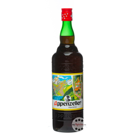 Appenzeller Schnaps Alpenbitter Kräuterlikör / 29 % Vol. / 1,0 Liter-Flasche