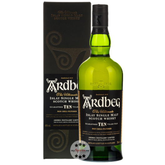 Ardbeg Ten 10 Jahre Islay Single Malt Scotch Whisky / 46 % Vol. / 0,7 Liter-Flasche in Geschenkbox