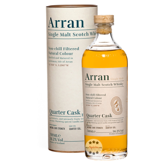 Arran Quarter Cask Single Malt Scotch Whisky – The Bothy / 56,2 % Vol. / 0,7 Liter-Flasche in Geschenkdose