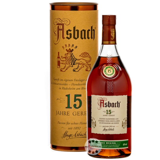 Asbach 15 Jahre gereift Weinbrand / 40 % Vol. / 0,7 Liter-Flasche in Geschenkdose