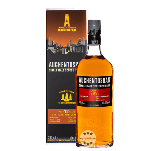 Auchentoshan 12 Jahre Lowland Single Malt Scotch Whisky / 40 % Vol. / 0,7 Liter-Flasche in Geschenkkarton