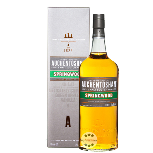 Auchentoshan Springwood Lowland Single Malt Scotch Whisky / 40 % Vol. / 1,0 Liter-Flasche in Geschenkkarton