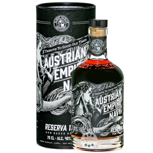 Austrian Empire Navy Reserva 1863 (Rum-Basis) / 40 % Vol. / 0,7 Liter-Flasche in Geschenkdose