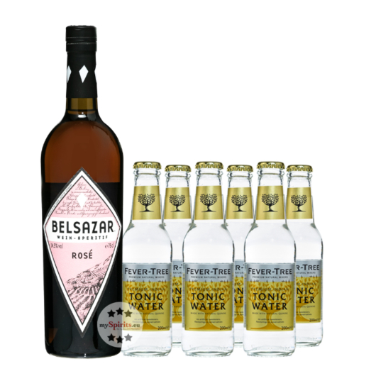 Set: Belsazar Rosé Vermouth (14,5% vol/0,75l)+6 Fever-Tree Indian Tonic 0,2l inkl 0,90€ Pfand