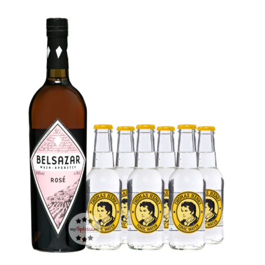 Set: Belsazar Rosé Vermouth (14,5% vol/0,75l) & 6x Thomas Henry Tonic 0,2l inkl 0,90€ Pfand