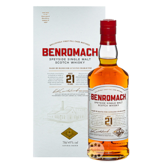 Benromach 21 Years Speyside Single Malt Scotch Whisky / 43 % Vol. / 0,7 Liter-Flasche in Geschenkbox