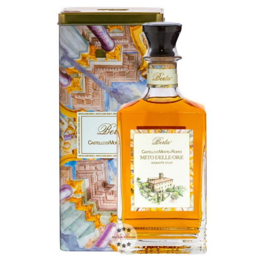 Distillerie Berta Mito delle Ore Distillato d’Uva / 42 % vol. / 0,7 Liter-Flasche in Metalldose