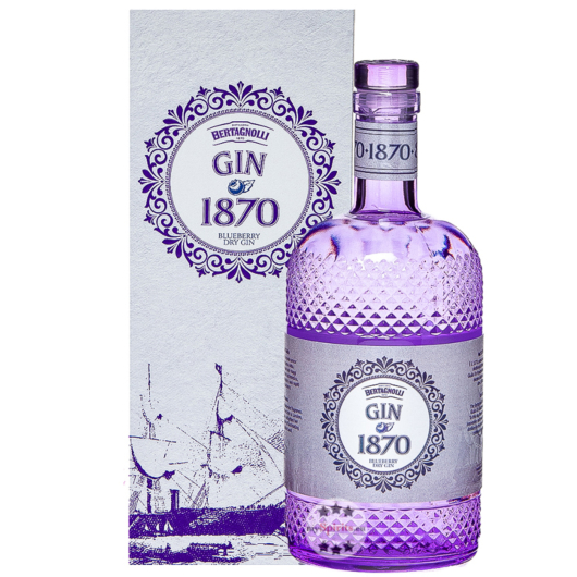 Bertagnolli Gin 1870 Blueberry Dry Gin / 40 % Vol. / 0,7 Liter-Flasche in Geschenkbox