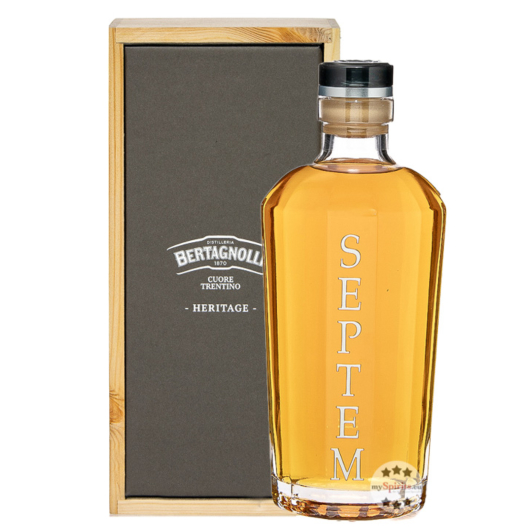 Bertagnolli SEPTEM Heritage Grappa Riserva Barrique 7 Jahre / 43 % Vol. / 0,7 Liter-Flasche in Holzbox