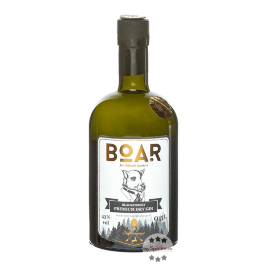 Boar Gin Blackforest Premium Dry Gin / 43 % Vol. / 0,5 Liter-Flasche