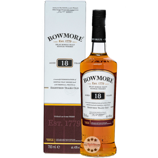 Bowmore 18 Jahre Islay Single Malt Scotch Whisky / 43 % Vol. / 0,7 Liter-Flasche in Geschenkkarton