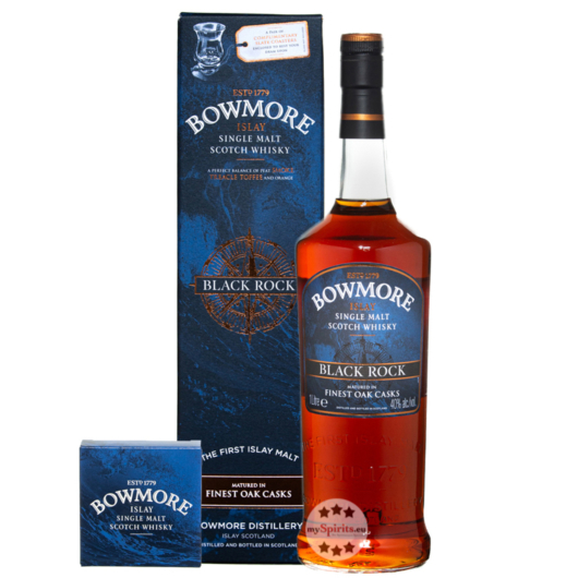 Bowmore Black Rock Islay Single Malt Scotch Whisky / 40 % Vol. / 1,0 Liter-Flasche in Geschenkkarton