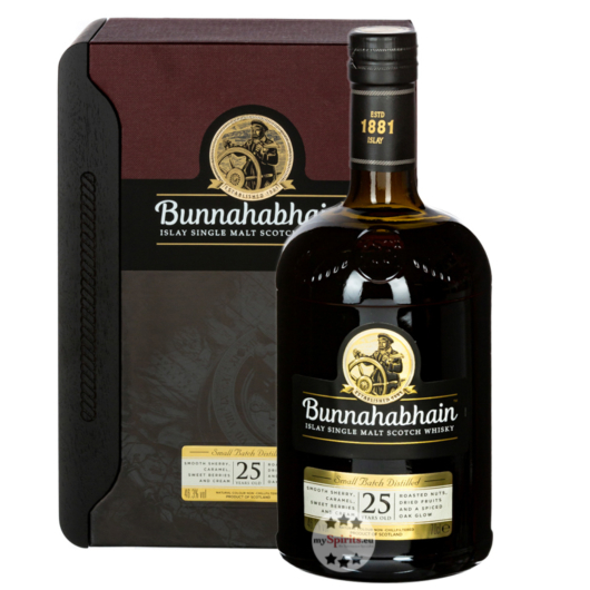 Bunnahabhain 25 Jahre Islay Single Malt Scotch Whisky / 46,3 % Vol. / 0,7 Liter-Flasche in Geschenkschatulle