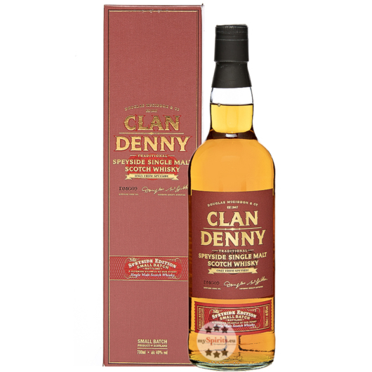 Clan Denny Speyside Single Malt Scotch Whisky / 40 % Vol. / 0,7 Liter-Flasche in Geschenkschachtel