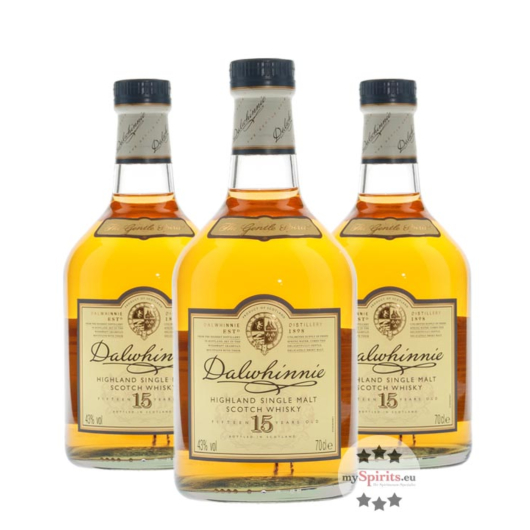 3 x Dalwhinnie 15 Jahre Whisky Vorteilspack / 43 % Vol. / 3 x 0,7 Liter-Flasche