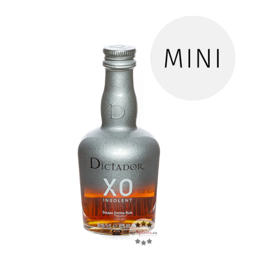 Dictador XO Insolent Colombian Aged Rum Miniatur / 40 % Vol. / 0,05 Liter-Flasche