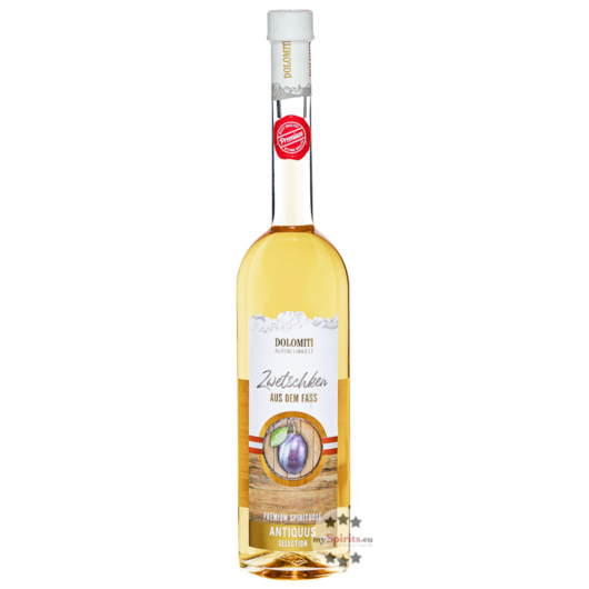 Dolomiti Antiquus Zwetschken-Schnaps Barrique / 36 % Vol. / 0,7 Liter-Flasche