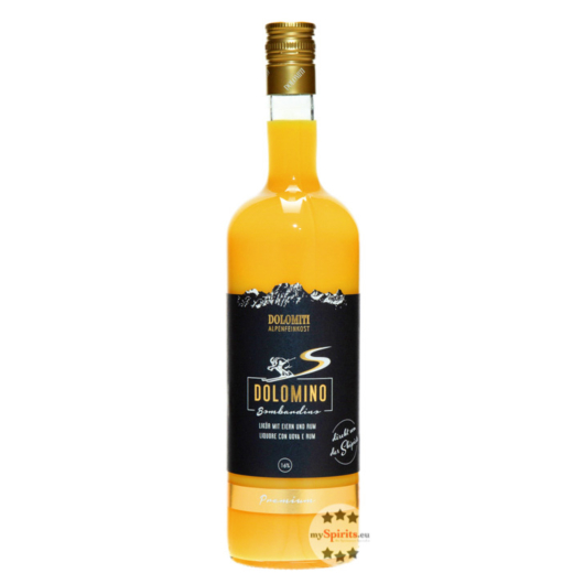 Dolomiti: Dolomino Bombardino Eierlikör mit Rum / 16 % Vol. / 1,0 Liter-Flasche