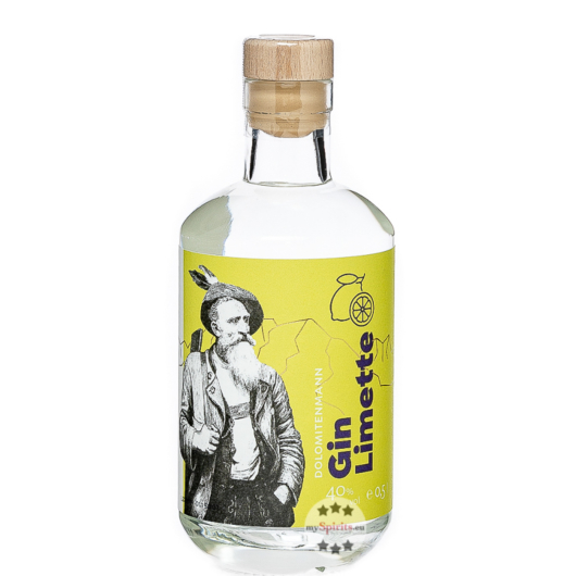 Dolomiti Alpenfeinkost: Dolomitenmann Gin Limette / 40 % vol / 0,5 Liter-Flasche 