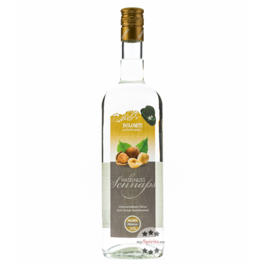 Dolomiti Haselnuss Schnaps / 35 % Vol. / 1,0 Liter-Flasche