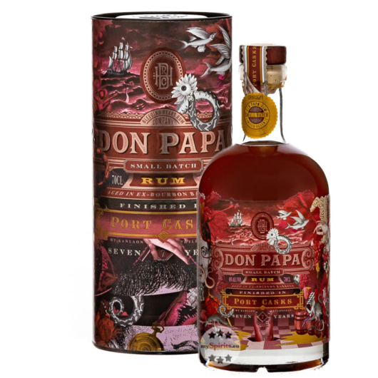 Don Papa Port Cask Small Batch Rum 7 Years Limited Release / 40 % Vol. / 0,7 Liter-Flasche in Geschenkdose