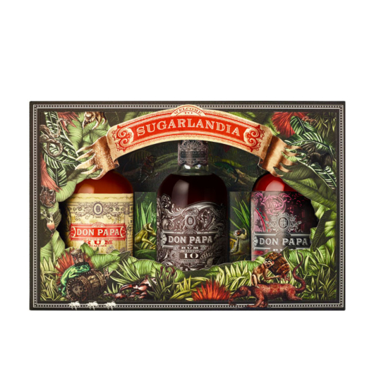 Don Papa Sugarlandia Tasting Set 7, 10 & Sherry Cask Rum-Probierset / 40, 43 & 45 % vol / 3 x 0,2 l in Geschenkbox