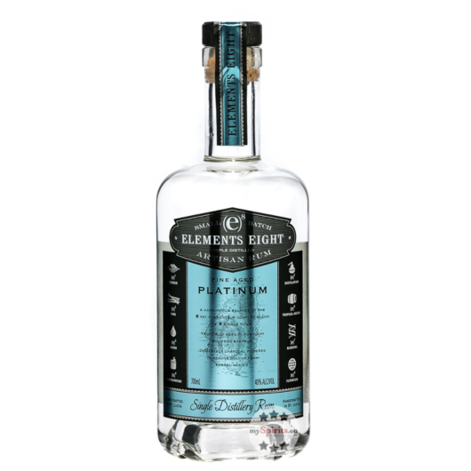 Elements Eight [e]8 Platinum Rum - Rum aus St. Lucia / 40 % Vol. / 0,7 Liter-Flasche