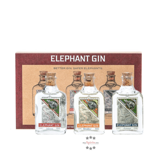 Elephant Gin Tasting Set Miniaturen-Probierset / 40 - 57 % Vol. / 3 x 0,05 Liter-Flasche