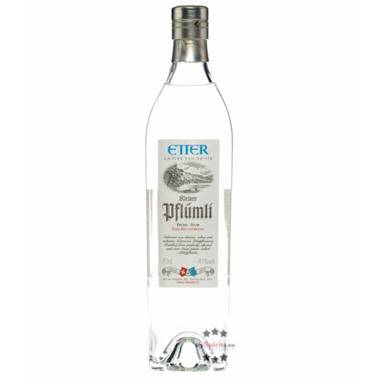 Etter Kleines Pflümli Fruchtbrand der Destillerie Etter / 41 % Vol. / 0,7 Liter-Flasche 