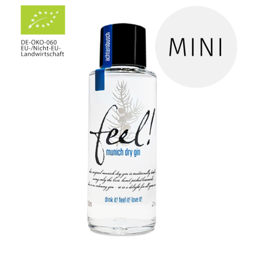 Feel! Munich Dry Gin Bio Mini / 47 % Vol. / 0,1 Liter-Flasche