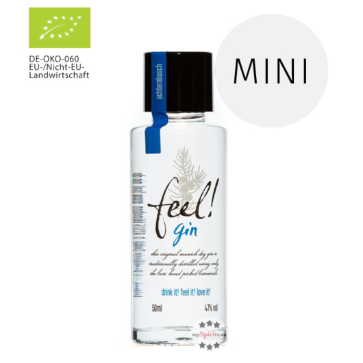 Feel! Munich Dry Gin Bio Mini / 47 % Vol. / 0,05 Liter-Flasche