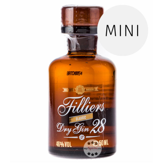 Filliers Dry Gin 28 Miniatur / 46 % Vol. / 0,05 Liter-Flasche