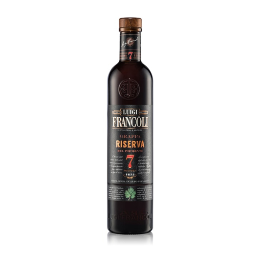 Francoli: Riserva del Piemonte 7 Jahre Grappa / 41,5 % vol / 0,7 Liter-Flasche